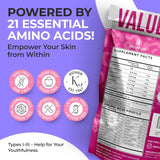 Collagen Peptides Powder for Women Hydrolyzed Collagen Protein Types I and III Non-GMO Grass-Fed Gluten-Free Kosher and Pareve Unflavored Easy to Mix Drink Healthy Hair Skin Joints Nails 5 LB