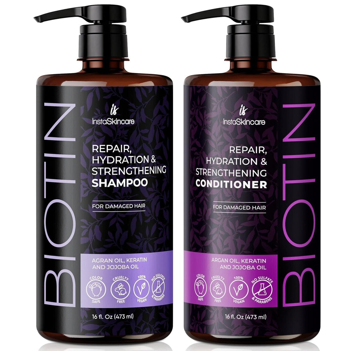 InstaSkincare Biotin Shampoo and Conditioner Set for Hair