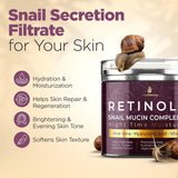 Retinol and Snail Mucin 95 Night Cream Dark Spot Treatment & Anti-Aging Overnight Solution