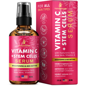 Instaskincare VITAMIN C SERUM with Stem CellsFOR FACE 2oz