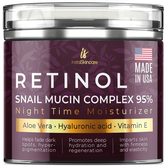 Retinol and Snail Mucin 95 Night Cream Dark Spot Treatment & Anti-Aging Overnight Solution