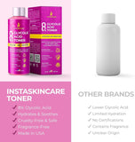 InstaSkincare Glycolic Acid 8% Toner for Face with Hyaluronic Acid 8 Oz